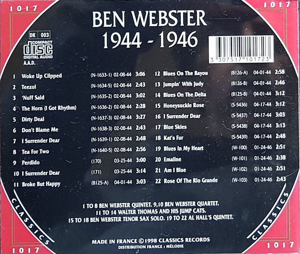 lataa albumi Ben Webster - 1944 1946