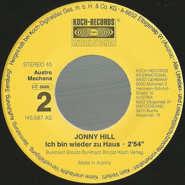 descargar álbum Jonny Hill - Ich Bin Einer So Wie Du