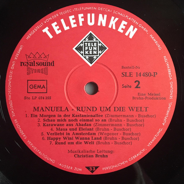 Manuela - Rund Um Die Welt | Telefunken (SLE 14 480-P) - 4