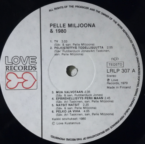 descargar álbum Pelle Miljoona & 1980 - Pelko Ja Viha