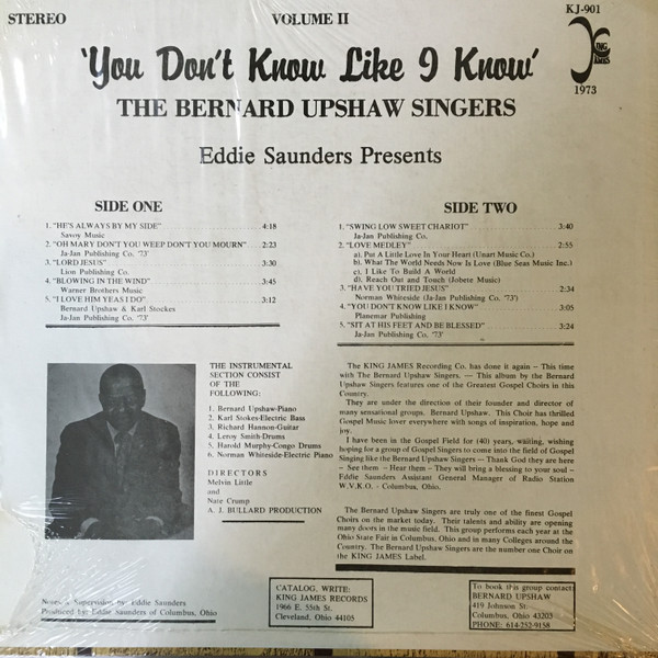 télécharger l'album The Bernard Upshaw Singers - You Dont Know Like I Know