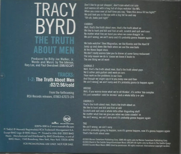 Tracy Byrd The Truth About Men 2003 Cd Discogs 1299