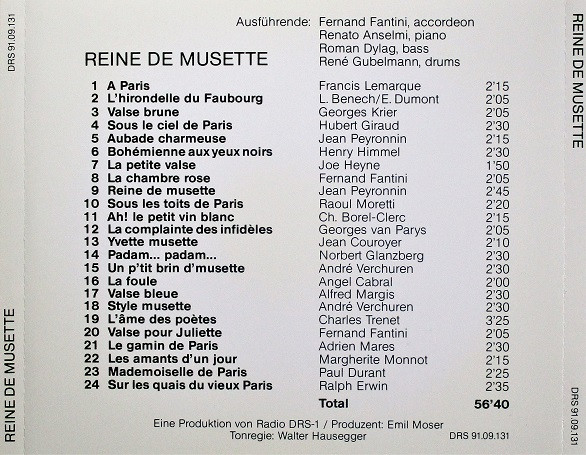 Album herunterladen Fernand Fantini, Renato Anselmi, Roman Dylag, René Gubelmann - Reine De Musette