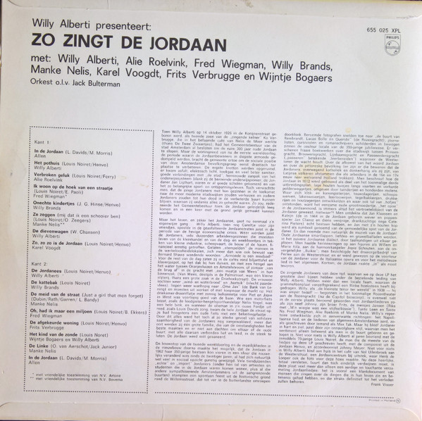 ladda ner album Various - Willy Alberti Presenteert Zo Zingt De Jordaan