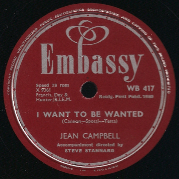 télécharger l'album Jean Campbell - My Heart Has A Mind Of Its Own I Want To Be Wanted