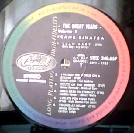 Frank Sinatra – The Great Years (1962, Vinyl) - Discogs