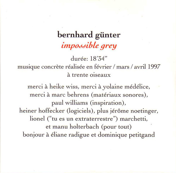 lataa albumi Download Bernhard Günter - Impossible Grey album