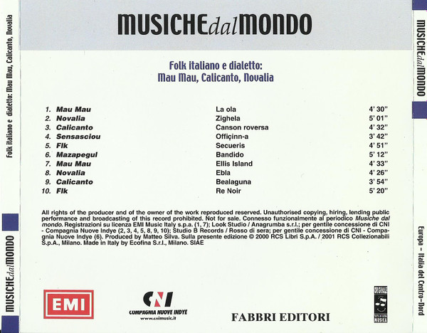 baixar álbum Various - Europa Italia del Centro Nord Folk Italiano e Dialetto Mau Mau Calicanto Novalia
