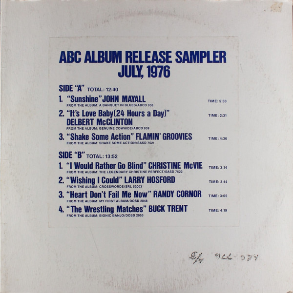 télécharger l'album Various - ABC Album Release Sampler July 1976