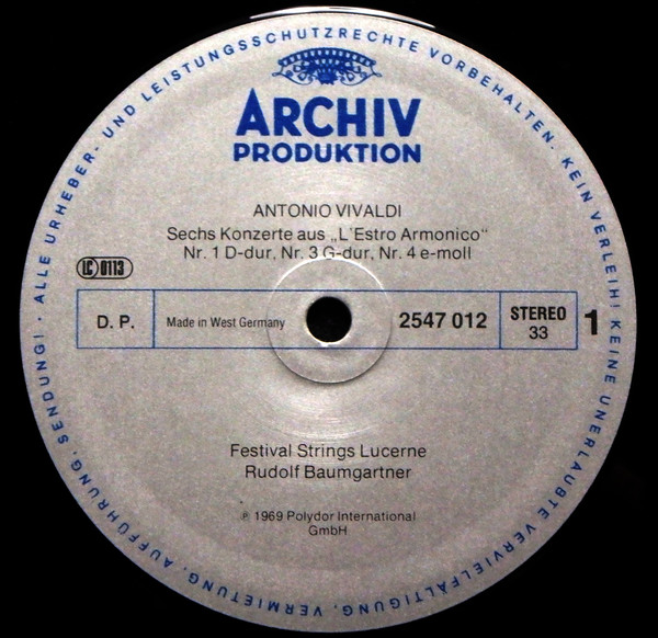 last ned album Antonio Vivaldi, Lucerne Festival Strings, Rudolf Baumgartner - Six Concertos From LEstro Armonico