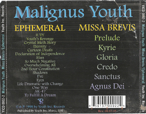 ladda ner album Malignus Youth - Missa BrevisEphemeral