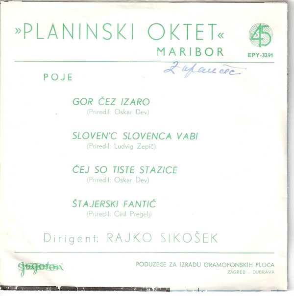 ladda ner album Planinski Oktet Maribor - Gor Čez Izaro