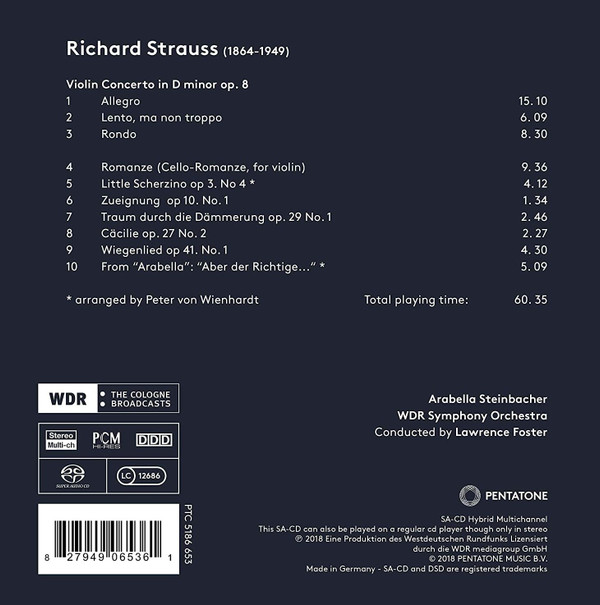 Album herunterladen Richard Strauss, Arabella Steinbacher, WDR Symphony Orchestra, Lawrence Foster - Aber Der Richtige