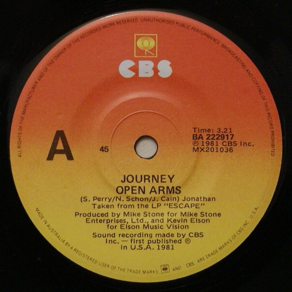 Journey – Open Arms (1982, Vinyl) - Discogs