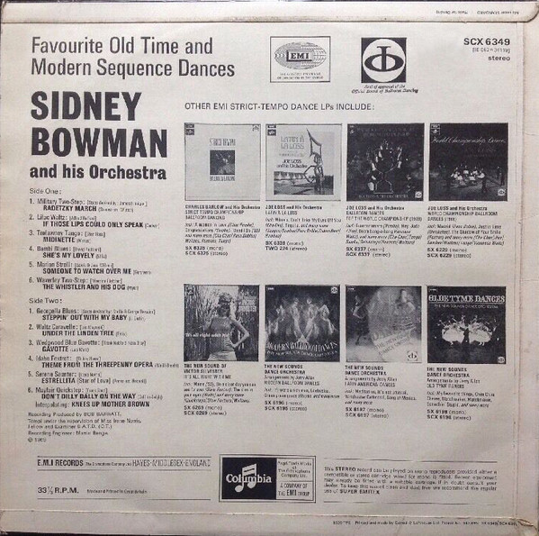 ladda ner album Sidney Bowman And His Orchestra - Favourite Old Time Modern Sequence Dances
