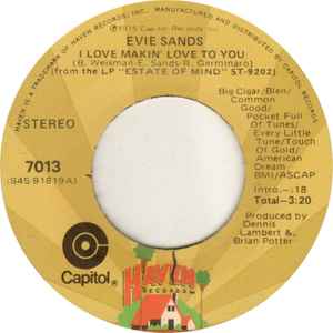 Evie Sands - I Love Makin' Love To You album cover