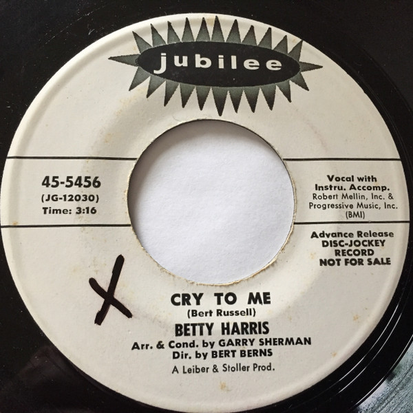 Betty Harris – Cry To Me / I'll Be A Liar (1963, Vinyl) - Discogs