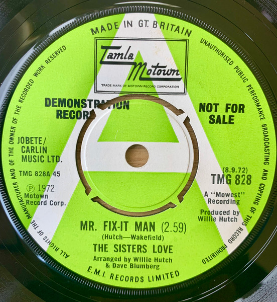 SISTERS LOVE: mr. fix-it man / mono MoWest 7" Single 45 RPM