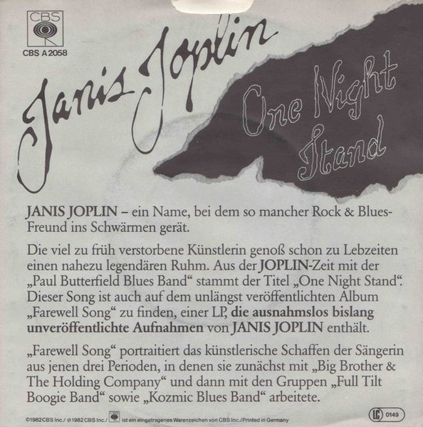 One Night Stand - Janis Joplin