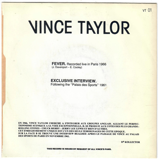 descargar álbum Vince Taylor - Live In Paris