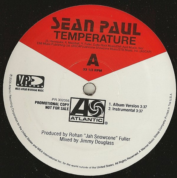 Sean Paul – Temperature (2005, Vinyl) - Discogs