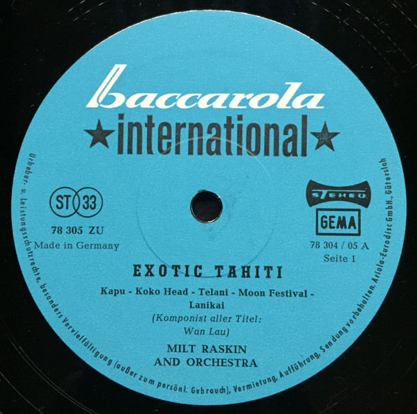 baixar álbum Milt Raskin And Orchestra - Exotic Tahiti
