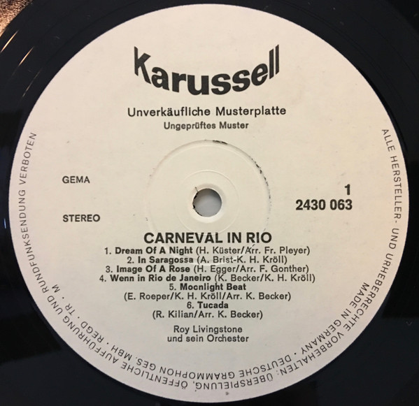 baixar álbum Roy Livingstone Und Sein Orchester - Carneval In Rio