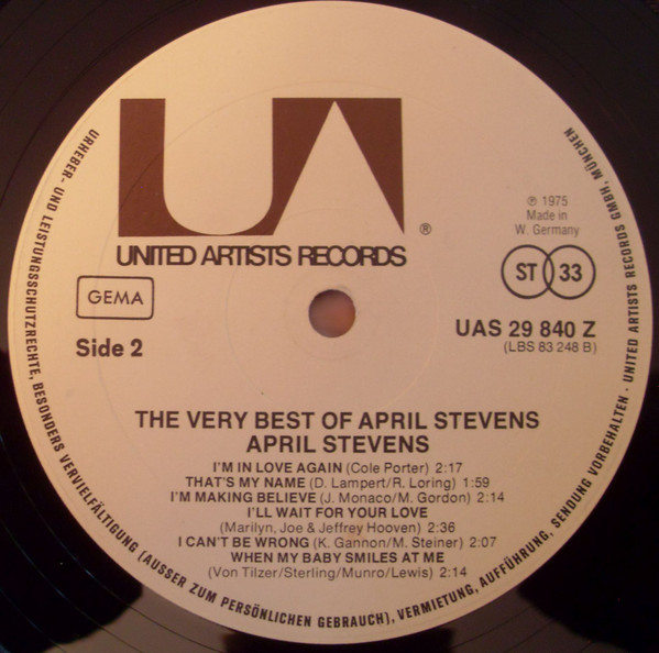 Album herunterladen April Stevens - The Very Best Of April Stevens Teach Me Tiger
