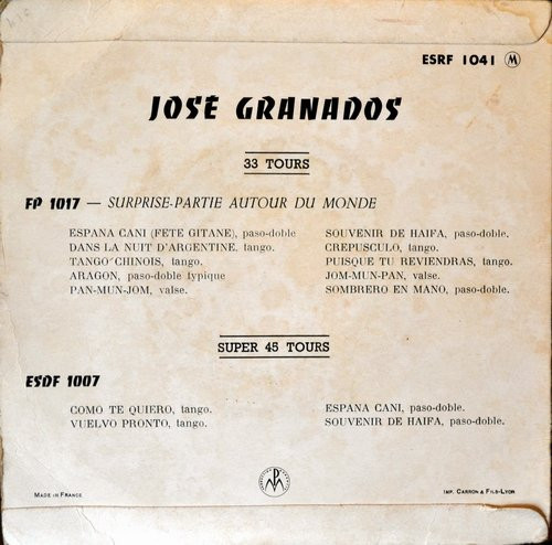 last ned album José Granados Et Son Orchestre Typique - 4 Tangos