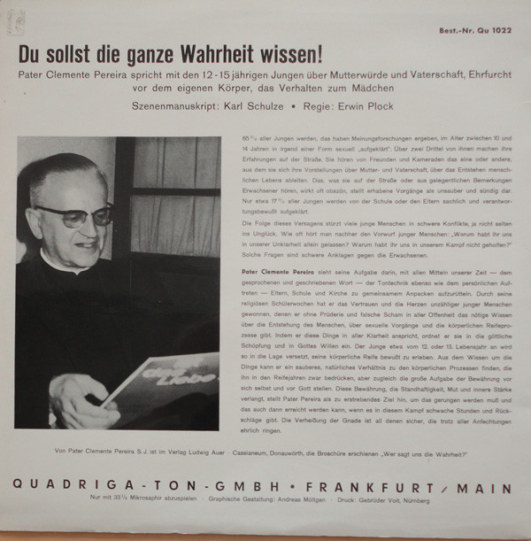 télécharger l'album Pater Clemente Pereira - Du Sollst Die Ganze Wahrheit Wissen
