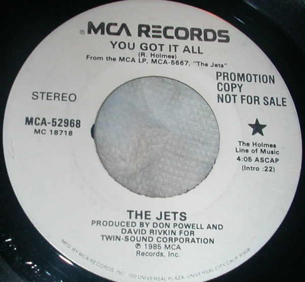 The Jets – You Got It All (1987, Vinyl) - Discogs