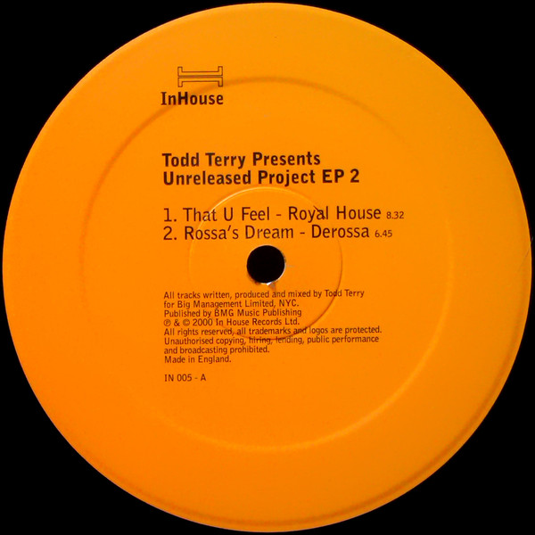 Todd Terry – Unreleased Project EP 2 (2001, Vinyl) - Discogs