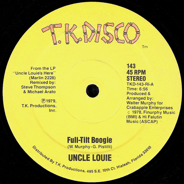 Uncle Louie - Full-Tilt Boogie / Sky High | T.K. Disco (143)