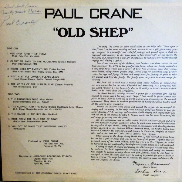 baixar álbum Paul Crane - Old Shep