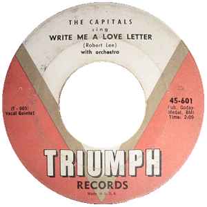 The Capitals (4) - Write Me A Love Letter / Three O'Clock Rock album cover