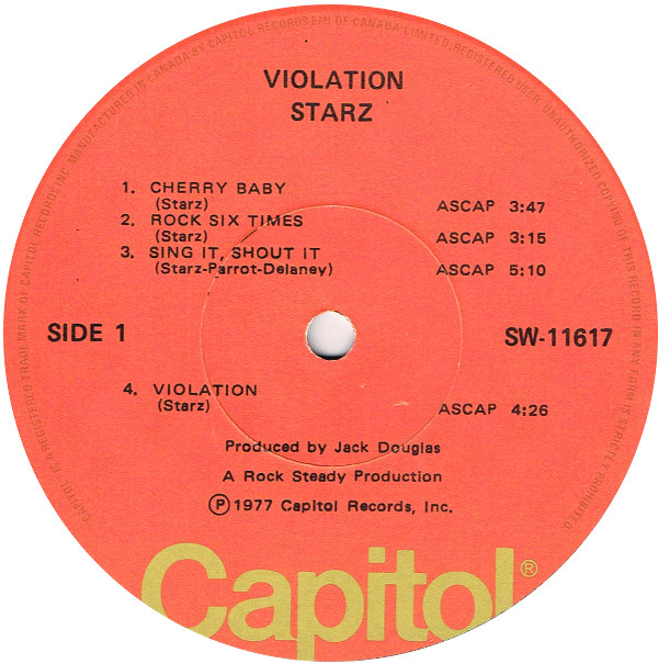 Starz - Violation | Capitol Records (SW-11617) - 3