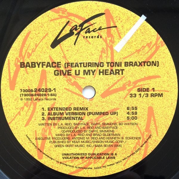 Album herunterladen Babyface Featuring Toni Braxton - Give U My Heart