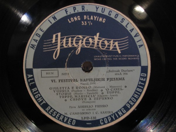 descargar álbum Aurelio Fierro - VI Festival Napuljskih Pjesama Napulj 1958