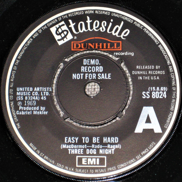 Three Dog Night Easy To Be Hard Releases Discogs