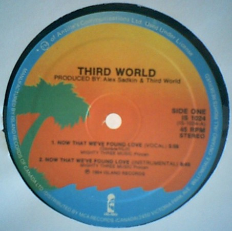 Third World – Now That We've Found Love (1985, Vinyl) - Discogs