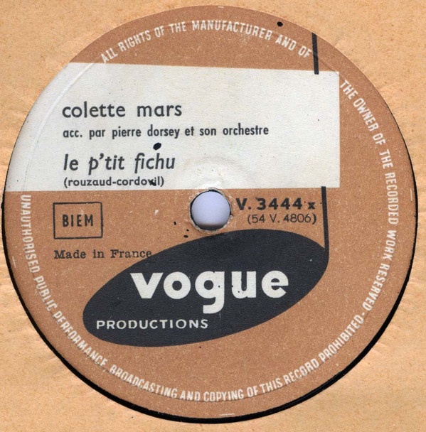 baixar álbum Colette Mars - Le Ptit Fichu Frou Frou