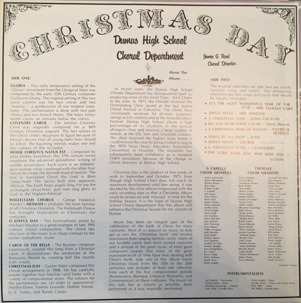 lataa albumi Dumas High School Choral Department - Christmas Day