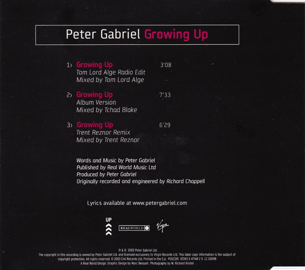 Peter Gabriel - Growing Up | Real World Records (PGSCD15) - 3