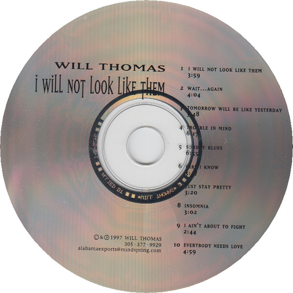 descargar álbum Will Thomas - I Will Not Look Like Them