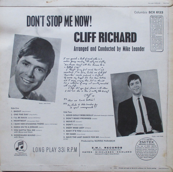 last ned album Cliff Richard - Dont Stop Me Now