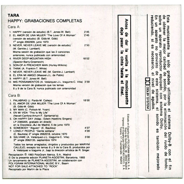 ladda ner album Tara - Happy Grabaciones Completas