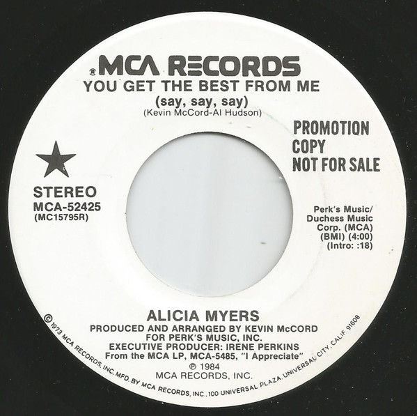 Alicia Myers – You Get The Best From Me (Say, Say, Say,) (1984