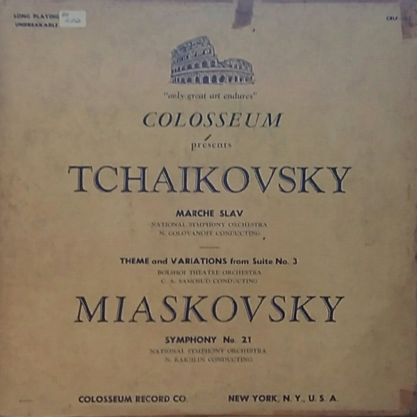 Album herunterladen Pyotr Ilyich Tchaikovsky, Nikolai Myaskovsky - Tchaikovsky Marche Slav Theme and Variations from Suite n 3 Miaskovsky Symphony n 21