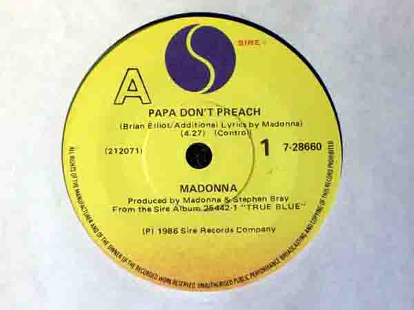 マドンナ　Papa Don't Preach　貴重盤 ゴールド CDビデオ