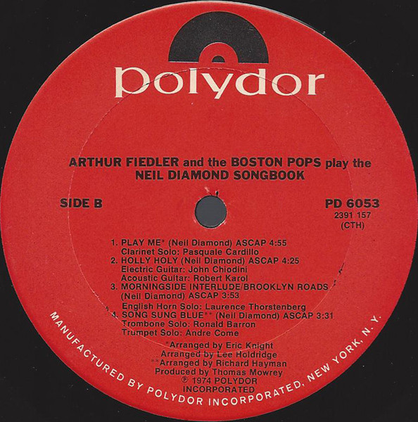 baixar álbum Arthur Fiedler And The Boston Pops - Play The Neil Diamond Songbook